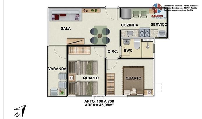 Apartamento à venda com 2 quartos, 45m² - Foto 11