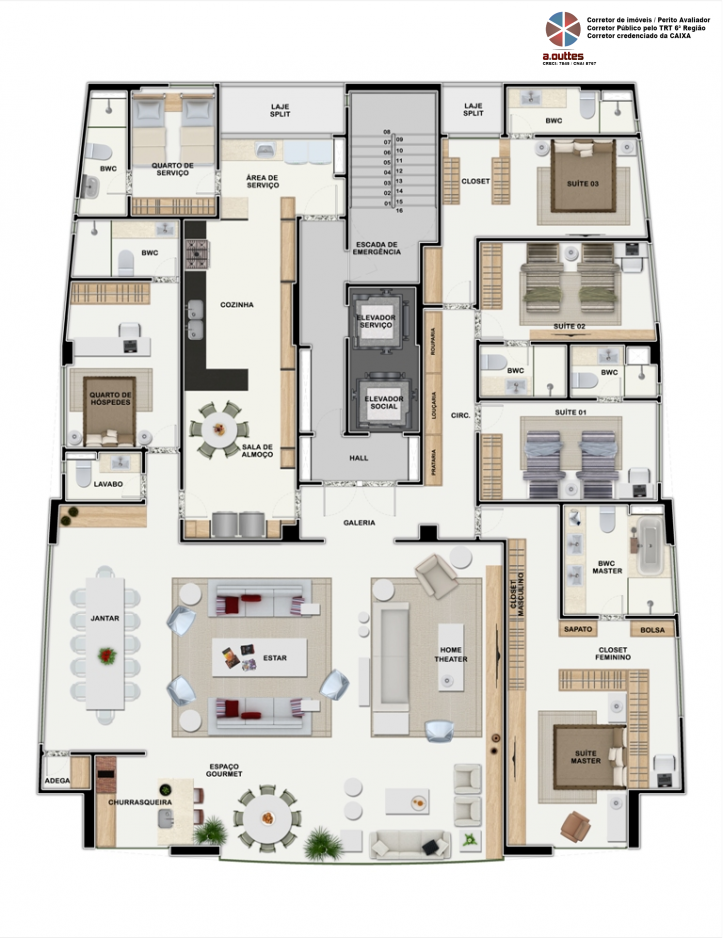 Apartamento à venda com 5 quartos, 312m² - Foto 2