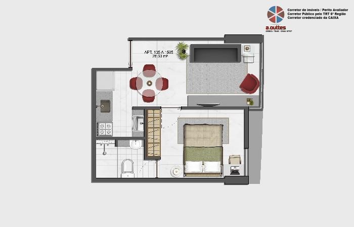 Apartamento à venda com 1 quarto, 28m² - Foto 9