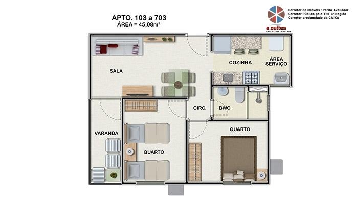 Apartamento à venda com 2 quartos, 48m² - Foto 8