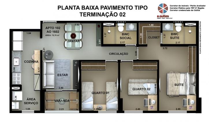 Apartamento à venda com 3 quartos, 73m² - Foto 11