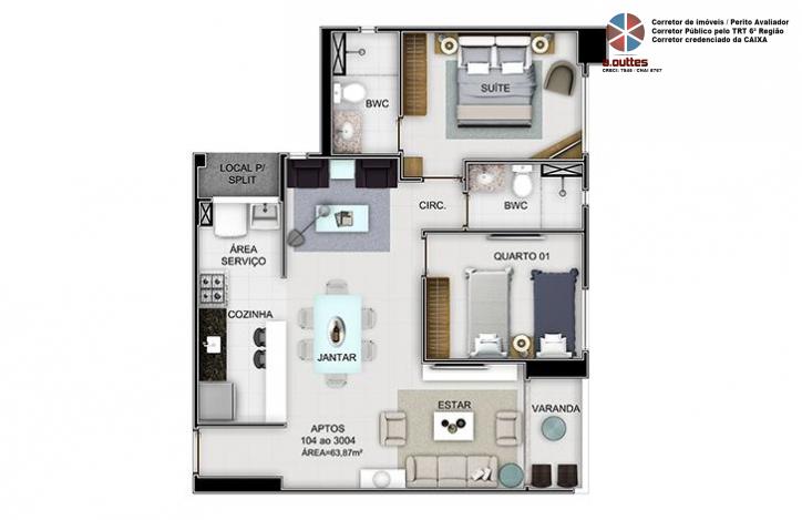 Apartamento à venda com 3 quartos, 64m² - Foto 32