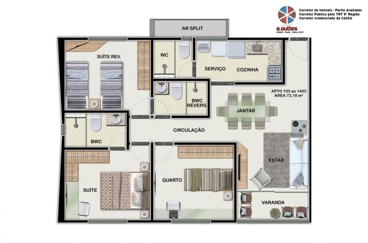 Apartamento à venda com 3 quartos, 72m² - Foto 8