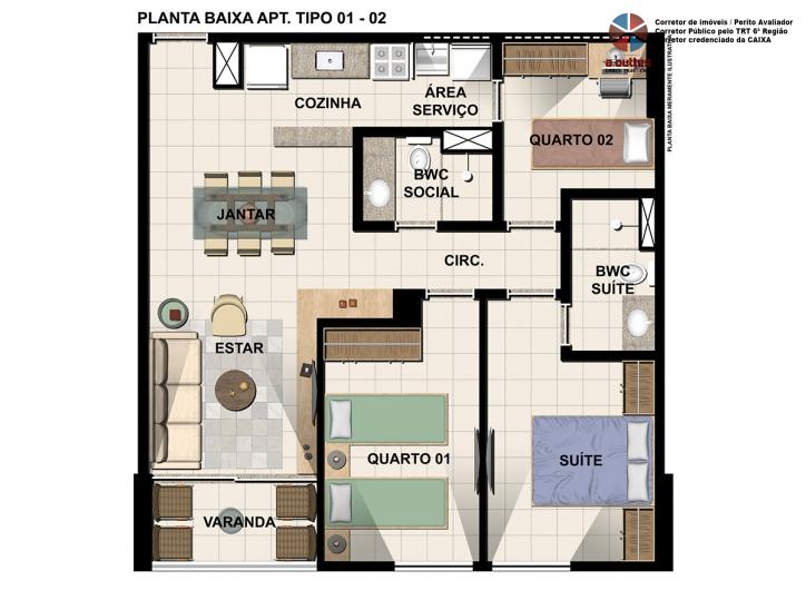 Apartamento à venda com 3 quartos, 66m² - Foto 8