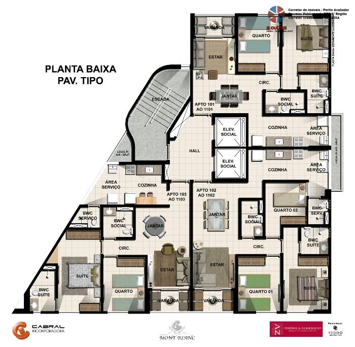 Apartamento à venda com 2 quartos, 67m² - Foto 3