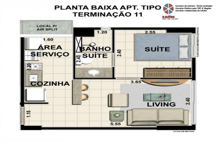 Apartamento à venda com 1 quarto, 37m² - Foto 13