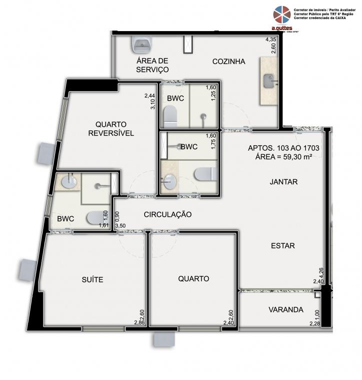 Apartamento à venda com 3 quartos - Foto 4