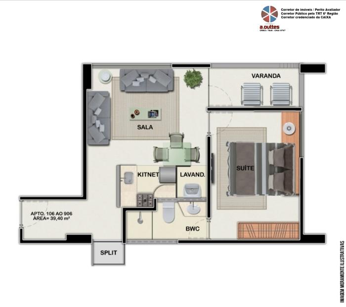 Apartamento à venda com 1 quarto, 39m² - Foto 10