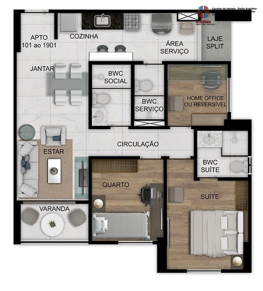 Apartamento à venda com 3 quartos, 60m² - Foto 6